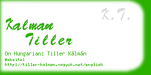 kalman tiller business card