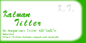 kalman tiller business card